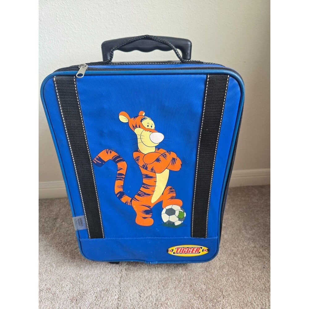 Vintage Y2K Disney Tigger Soccer Roller Suitcase Y2K Winnie The Pooh Rare